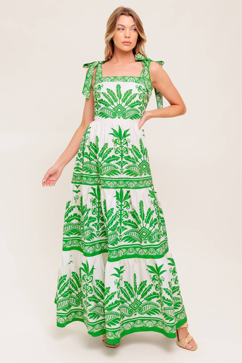 DREAM WALKER OLIVE WOVEN MAXI DRESS Flying Tomato